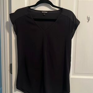 Express Black Satin Blouse | XS